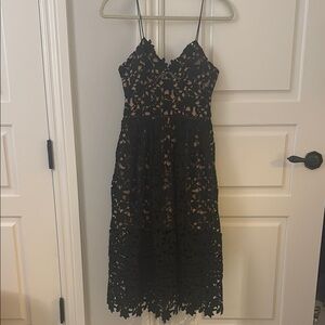 Elegant Black Self-Portrait Lace Dress